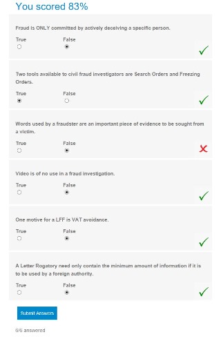 Skills for Justice Level 3 Award interactive quiz